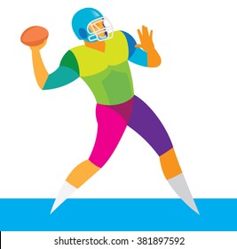 quarterback throws the ball forward