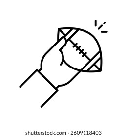 Quarterback vector outline icon. EPS 10 file