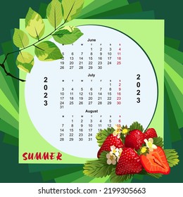 quarterly calendar for 2023 summer
