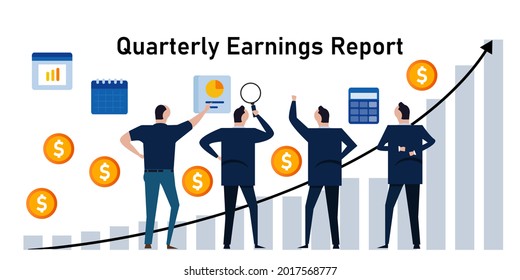 Quarterly Earnings Report Periodic Financial Profit Each Quarter Of Year Sales Profit Company