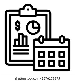 Quarterly Report Icon Element For Design