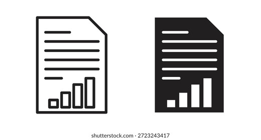 Ícone de relatório trimestral contorno e sinal vetorial sólido, pictogramas lineares
