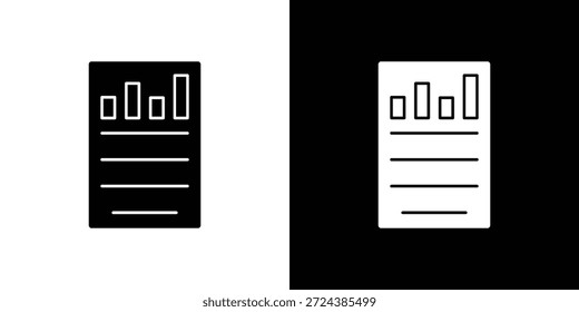 Quarterly report icon simple flat graphic illustrations. Black and white silhouette vector