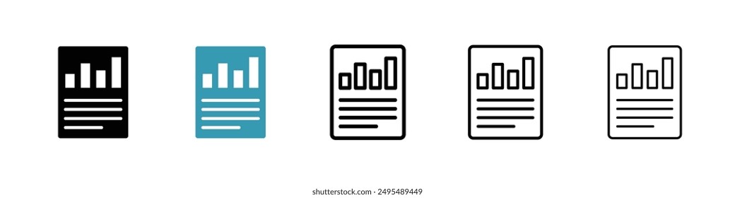 Quarterly report line icon vector set.