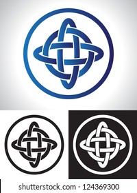 Quarternary celtic knot design illustration.