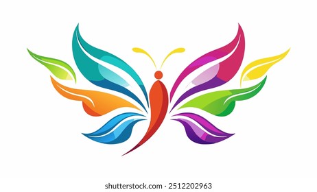 Quartet of Colorful Abstract Butterflies. Vibrant beauty butterfly collection. butterfly logo beauty spa lifestyle care relax yoga, abstract wings set of symbol icon design vector.