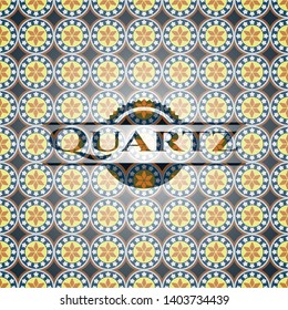 Quartz arabic emblem background. Arabesque decoration.