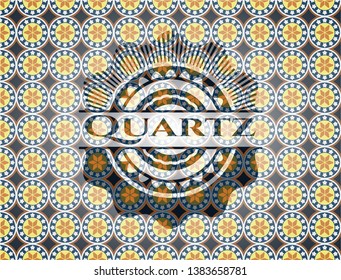 Quartz arabic style emblem. Arabesque decoration.