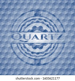 Quartz blue badge with geometric pattern. Vector Illustration. Detailed.