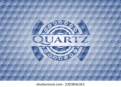 Emblema azul de cuarzo con patrón geométrico. Ilustración vectorial. Detallado. 