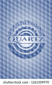 Quartz blue polygonal badge.