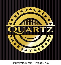 Quartz gold shiny emblem. Vector Illustration. Detailed.