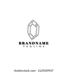 diseño de icono de dibujos animados logotipo de cuarzo ilustración aislada moderna negra