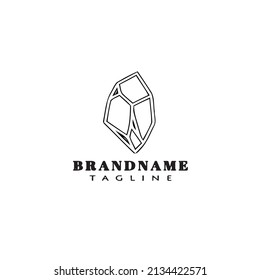 Quarz-Logo-Cartoon-Symbol-Vorlage schwarz, moderne einzelne Vektorgrafik