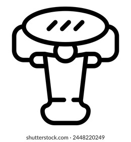 Umriss-Vektorgrafik des Quarzwalzensymbols. Pflege der Gesichtshaut. Schönheit des Medizinprodukts