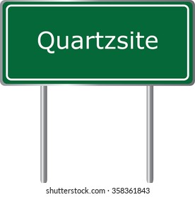 Quartzsite , Arizona , road sign green vector illustration, road table, USA city