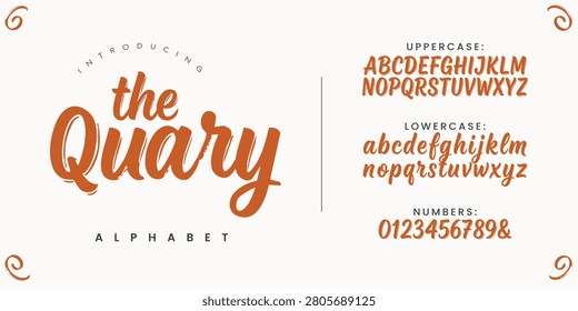 The Quary bold brush script font with textured organic style for modern creative design