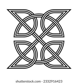 quaternary celtic knot irish symbol isolated on white background logo icon tattoo. vector illustration. 