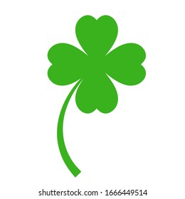 Quatrefoil clover leaf vector icon on white background. Patrick's day emblem.