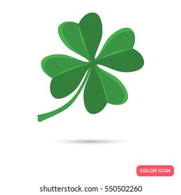 Quatrefoil clover for luck color flat icon