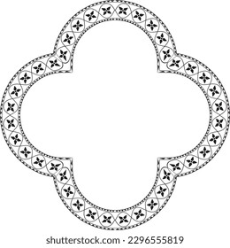 Quatrefoil Frame Flower Quatrefoil frame vector border floral wedding royal filigree ornate art decoration black illustration design classic romantic background for anniversary valentine birthday