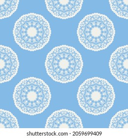 Quatrefoil geometric seamless pattern, background, vector illustration in mint blue, soft turquoise color and white.