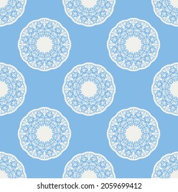 Quatrefoil geometric seamless pattern, background, vector illustration in mint blue, soft turquoise color and white.