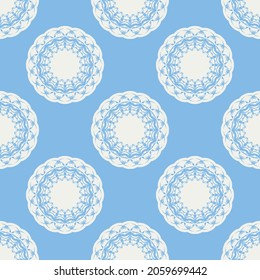 Patrón de cuatrefoil geométrico sin soldadura, fondo, ilustración vectorial en azul menta, color turquesa suave y blanco.