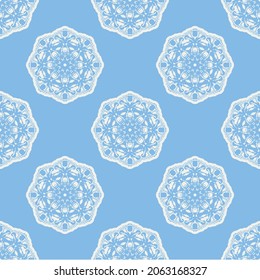Patrón de cuatrefoil geométrico sin soldadura, fondo, ilustración vectorial en azul menta, color turquesa suave y blanco.