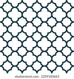 Quatrefoil geometric seamless pattern. Classic fabric seamless pattern. Vector illustration.