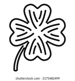Quatrefoil icon outline vector. Irish leaf. Ireland day