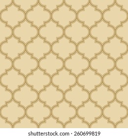 Quatrefoil Pattern With Outlines. Seamless Vector Background.