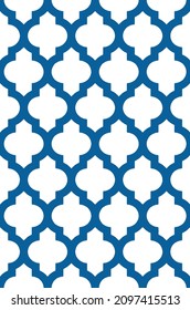 Quatrefoil pattern in shades of blue