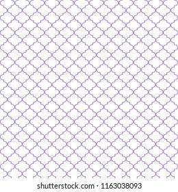 Quatrefoil Seamless Pattern - Minimalist light purple and white quatrefoil or trellis design