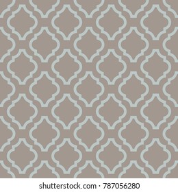 Quatrefoil seamless taupe vector pattern. Geometric repeating background.