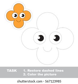 Quatrefoil Shape. Dot to dot educational game for kids.
