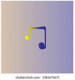 Quaver colorful  music note  icon on transparent background - Vector illustration design