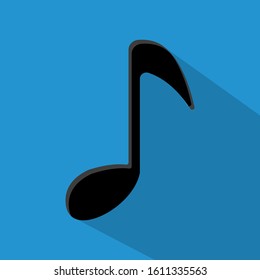 Quaver or eight note, musical symbol. Vector illustration.