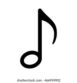 Quaver or eighth music / musical note line art vector icon for radio apps and websites