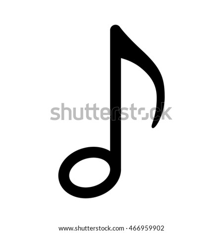 Quaver or eighth music / musical note line art vector icon for radio apps and websites