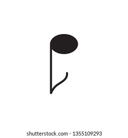 Quaver flat vector icon. Music symbols for websites, web design, mobile app.