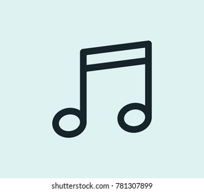 Quaver icon line isolated on clean background. Music note concept drawing icon line in modern style. Vector illustration for your web site mobile logo app UI design.