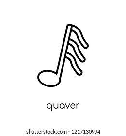 quaver icon. Trendy modern flat linear vector quaver icon on white background from thin line collection, outline vector illustration