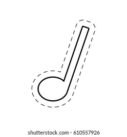 Quaver Music Note Cut Line Vector Stock Vector (Royalty Free) 610557926 ...