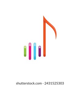 quaver music note icon vector element concept design template