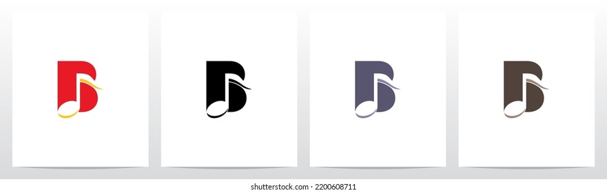 Quaver Music Note On Letter Logo Design B