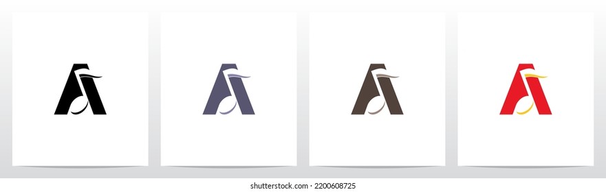 Quaver Music Note On Letter Logo Design A