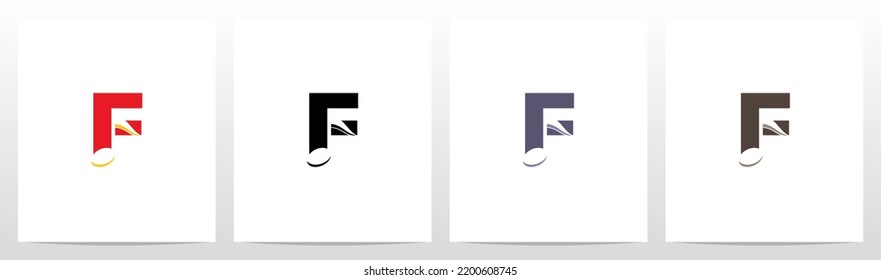 Quaver Music Note On Letter Logo Design F