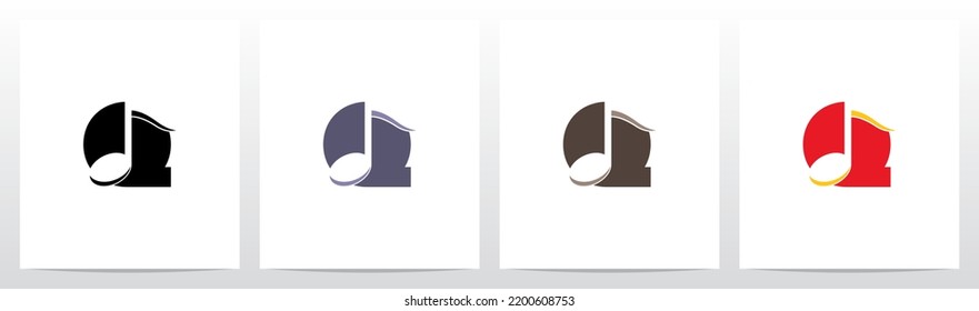 Quaver Music Note On Letter Logo Design Q