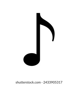 Quaver Musical Note Symbol Icon Isolated Vector Illustration